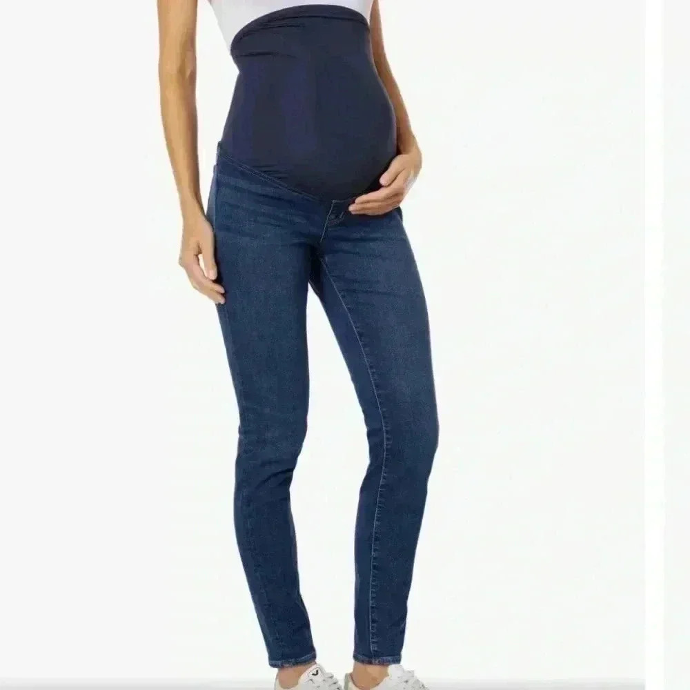 Madewell Maternity Over-The-Belly Skinny Denim Jeans Pants Dark Wash Size 28 - Picture 5 of 13